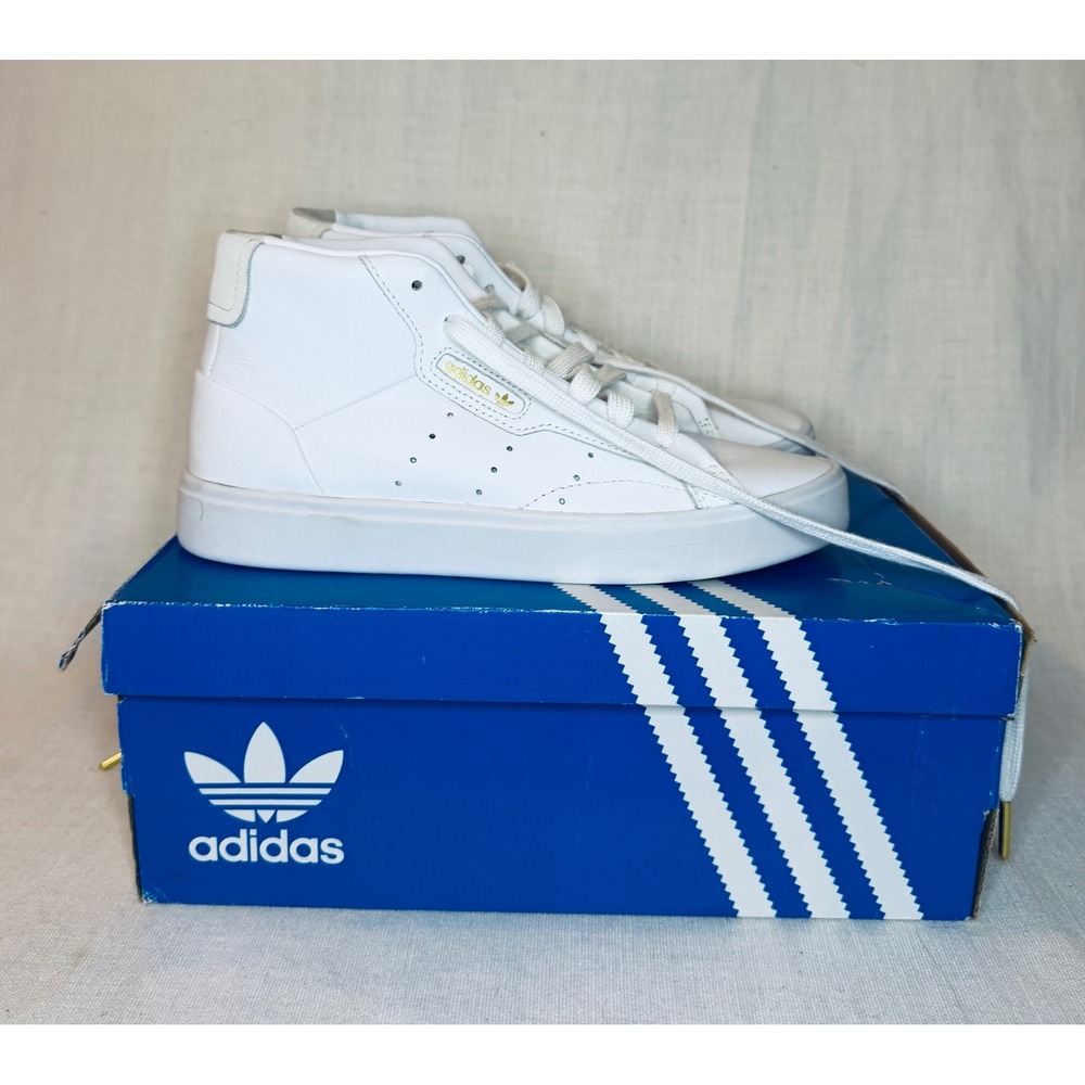 Adidas Sleek Mid Shoes Cloud White Leather High Top Sneakers EF4726 Womens 5